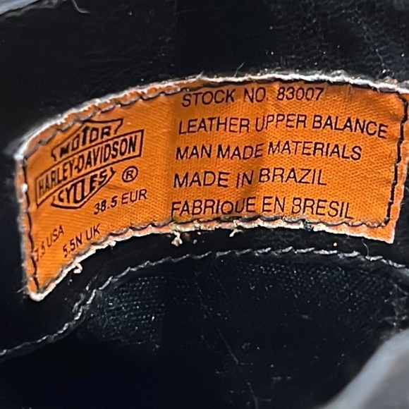 Vintage Harley-davidson Leather Buckle black slip on heels with back strap 7.5 - Picture 8 of 12